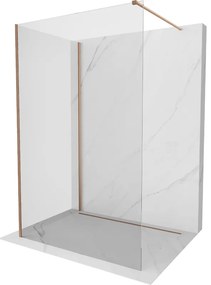 Mexen Kioto ścianka prysznicowa Walk-in 130 x 70 cm, transparent, miedź szczotkowana - 800-130-212-65-00-070