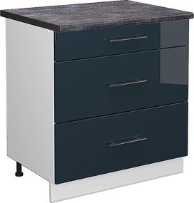 Szafka dolna do kuchni ciemnoniebieski wysoki połysk 80x60x82 fame-line