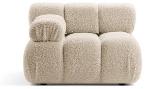 Beżowy moduł sofy z materiału bouclé (lewostronny) Bellis – Micadoni Home