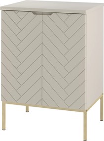 Szafka pod umywalkę nablatową Aspen 09, cashmere/złoty, 60 cm - zestaw 1