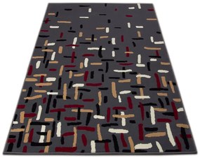 Dywan nowoczesny Luna Elements  Szaro- Czerwony 200 cm x 290 cm
