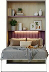 Łóżko młodzieżowe rozkładane 120x200 kaszmir + różowy B2-T43