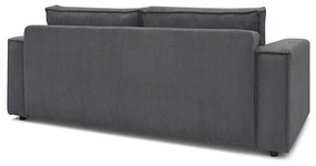 Ciemnoszara sztruksowa rozkładana sofa 245 cm Nihad – Bobochic Paris