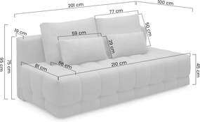 Kanapa Tuko rozkładana z pojemnikiem - zielona dzianina Freya 210-09