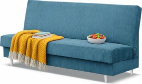 Niebieska tapicerowana kanapa z funkcją spania T0-T70