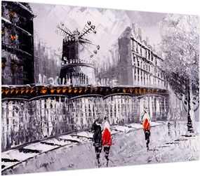 Obraz na szkle - Obraz olejny przedstawiający miasto II. (70x50 cm)
