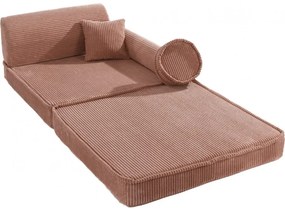 Aesthetic sztruksowa sofa dziecięca, pudrowy róż - meowbaby®