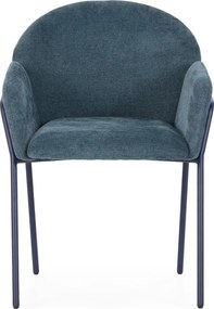 Niebieskie tapicerowane fotele jadalniane zestaw 2 szt. Aslin – MOME