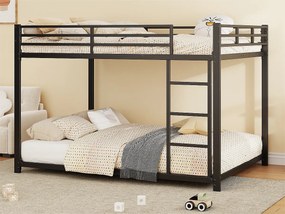 Łóżko piętrowe dla dzieci 140x200cm z metalu - Czarny