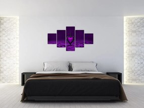 Obraz fioletowego serca (125x70 cm)