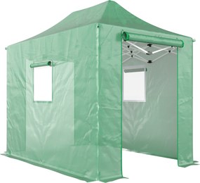 Outsunny Szklarnia typu pop-up ok. 200x300x270 cm Składana szklarnia foliowa z dachem dwuspadowym, drzwiami i oknami na zamek błyskawiczny | Aosom PL