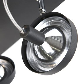 Designerski reflektor czarny 4-światłowy regulowany - Nox