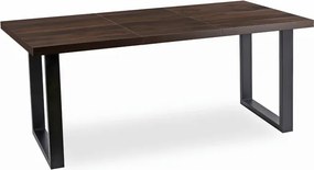 Stół Prostokątny Rozkładany TOMAS 130-230 cm Orzech/Czarny do Jadalni Loft