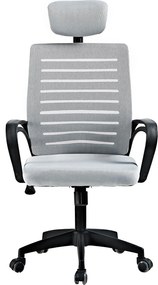 Fotel biurowy z oparciem z siatki Solar, kolor szary