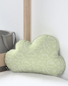 Poduszka Soft Cloud kolor zielony tkanina wzorzysta