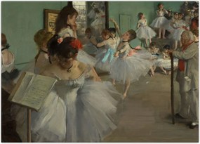 Obraz na szkle - Edgar Degas, The Dance Class, reprodukcje (70x50 cm)