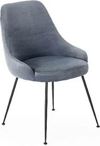 Nandy - Czarny fotel z mikrofibry z efektem aksamitu 1 szt.