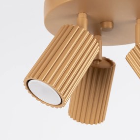 Plafon trzypunktowy KARBON 3P złoty okrągły SOLLUX  LIGHTING