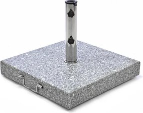 Podstawa z granitu i stali nierdzewnej kwadratowa z kółeczkami pod parasol 50 k