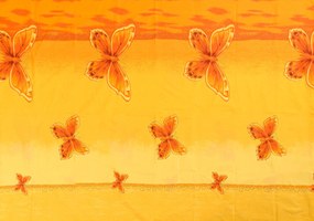 PrzytulneMieszkanie.pl PrzytulneMieszkanie.pl Pościel bawełniana ORANGE BUTTERFLY żółto-pomarańczowa Rozmiar pościeli: 70 x 90 cm | 140 x 200 cm