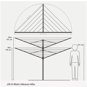 Ogrodowa suszarka na pranie Lift-O-Matic 60m – Brabantia