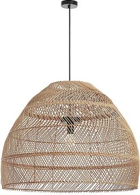 Lampa sufitowa w stylu skandynawskim VIETNAM - g?. 80 x wys. 130 cm - stal i w?ókno naturalne - czarna i ciemna wiklina - IP20-E27 - 15W - zewn?trzna
