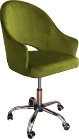 Fotel obrotowy VELVET tkanina Welur krzesło biurowe : Kolor Stelaża - Chrom, Kolor tkaniny - VELVET - BL75, Typ siedziska - Siedzisko obrotowe 360°, Typ tkaniny - Velvet