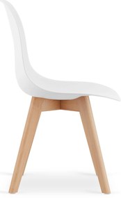 Zestaw jadalniany 1 + 4, stół RAMOD 100x60 cm biały/dekor dąb + białe krzesło KITO