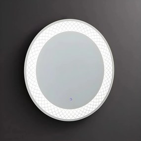 Lustro okrągłe z ramą podświetlaną LED "Eclisse" z aluminium cm 60x60
