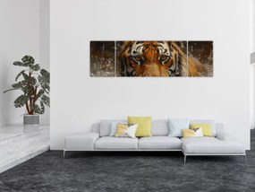 Obraz - Portret tygrysa w wodzie (170x50 cm)