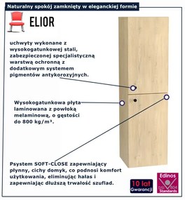 Nowoczesny wiszący słupek łazienkowy dąb cremona E6-G89
