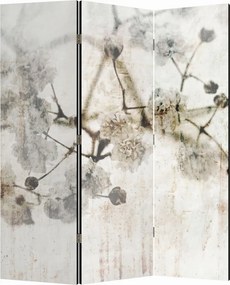 Parawan pokojowy 3-częściowy 135x172 Dwustronny dekoracyjny vintage shabby chic Kremowy Postarzane Kwiaty Wiśni