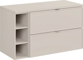 Wisząca szafka łazienkowa Bella 100 cm z blatem i regałem, kaszmir
