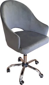 Fotel obrotowy VELVET tkanina Welur krzesło biurowe : Kolor Stelaża - Chrom, Kolor tkaniny - VELVET - BL14, Typ siedziska - Siedzisko obrotowe 360°, Typ tkaniny - Velvet