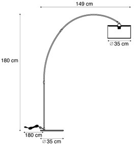 Luk Nowoczesna lampa łukowa beżowa z abażurem z tkaniny typu teddy - Vinossa Nowoczesny Oswietlenie wewnetrzne