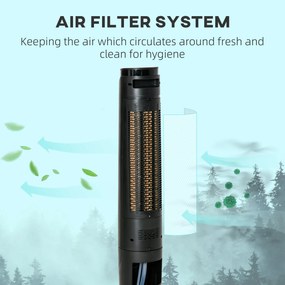 HOMCOM Klimatyzator Wieżowy z 4 Trybami, 3 Prędkościami, Timerem, Plastikowy