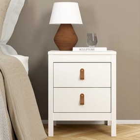 Biała szafka nocna z szufladami Madrid