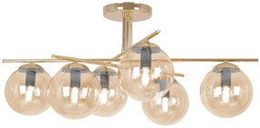 Złoto-bursztynowa duża lampa sufitowa glamour - A674-Didaro