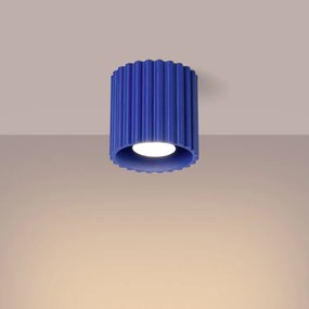 Plafon AURA 1 ultramaryna GU10 ryflowany SOLLUX  LIGHTING