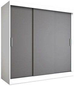 Szafa przesuwna 200 cm biały+ antracyt - Erco 6X