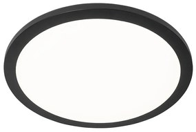 Nowoczesna lampa sufitowa czarna 40cm z wbudowanym LED, 3-stopniowy ściemniacz IP44 - Steve Nowoczesny Oswietlenie wewnetrzne