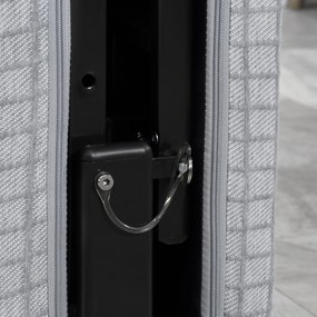 HOMCOM Łóżko Składane dla Gości z Regulowanym Oparciem Podłokietniki 8 Kółek Stal Szary Czarny 190x76x33cm | Aosom PL