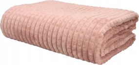 Koc Róż 160x200cm Kostka Mikrofibra Stylowy do Domu Salonu Narzuta na Łóżko