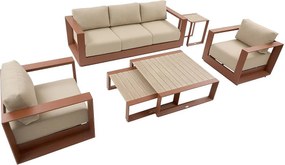 Zestaw aluminiowy dla 5 osób MADRID NEW (terakotowy)