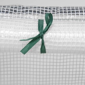 Outsunny Mini szklarnia tunelowa z 2 zamykanymi drzwiami suwakowymi wytrzymała folia i metalowa rama 18x1x1m Biały | Aosom PL