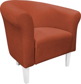 Fotel Milo tkanina Mikrofaza stylowy fotel do salonu i sypialni : Kolor nogi - Biała, Kolor tkaniny - 6 MIKROFAZA, Wysokość nogi - 20 cm