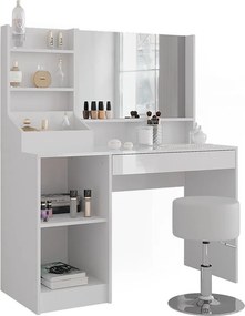 Stół toaletowy biały/biały wysoki połysk 119.8x50.1x76 sherry