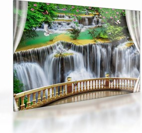 Obraz na szkle - Widok magicznych wodospadów (70x50 cm)