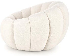 Fotel wypoczynkowy siedzisko waniliowy komfortowy tkanina pufa GASPAR