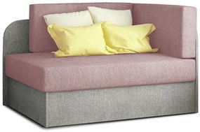 Mała rozkładana sofa ROSA, jasnoróżowa/jasnoszara